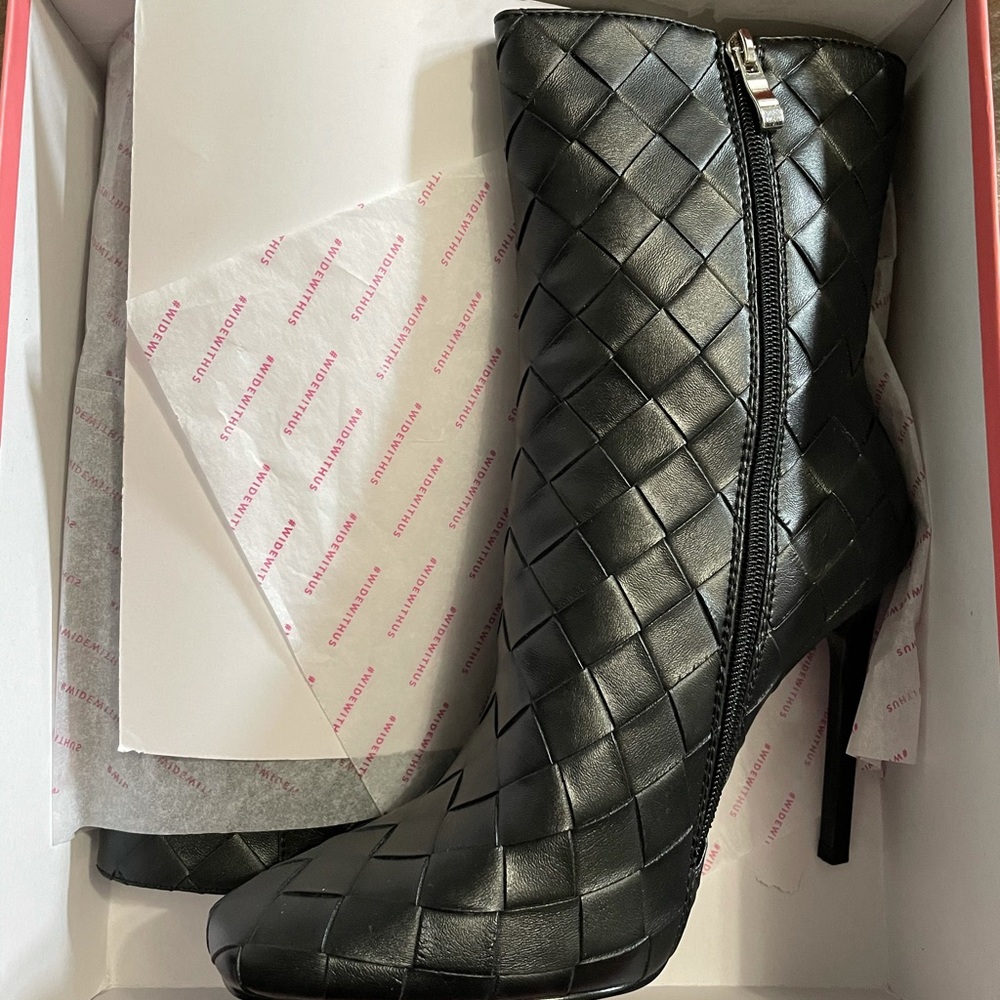 Simmi London wide Melina woven leather ankle boots
